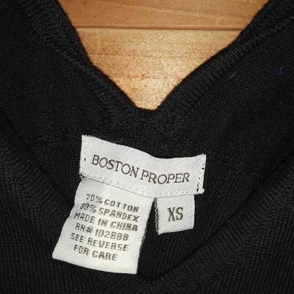 Boston Proper SZ XS Black Knit Tank Silver Rhinestone Straps - Picture 3 of 5